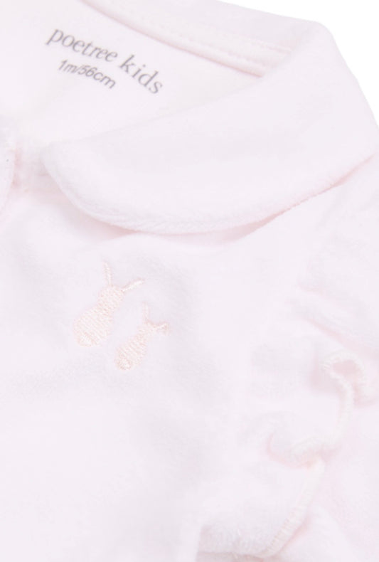 Poetree - boxpakje velours met ruffles lichtroze