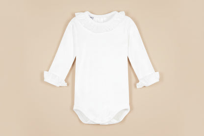L/S EYELET COLLAR BODYSUIT
