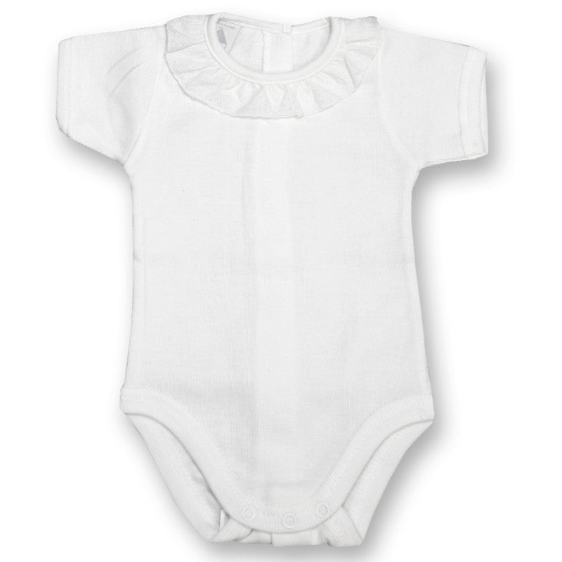 Romper met kanten kraag wit of roze - Babidu