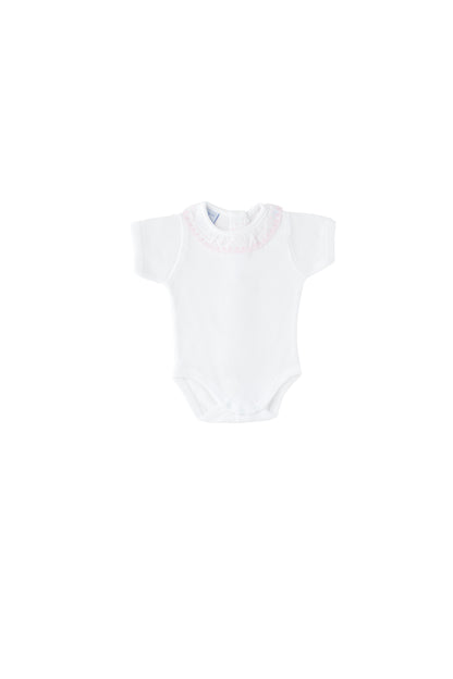 Romper met kanten kraag wit of roze - Babidu
