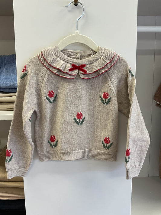 Trui rood tulp