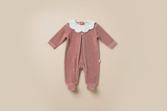 VELOUR BABYGROW W/ PIQUÉ baby gi