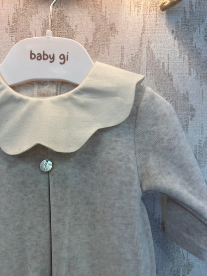 VELOUR BABYGROW W/ PIQUÉ baby gi