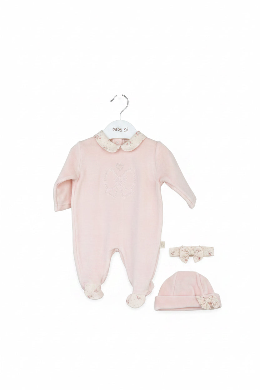 Boxpakje Baby Gi flower pink met muts