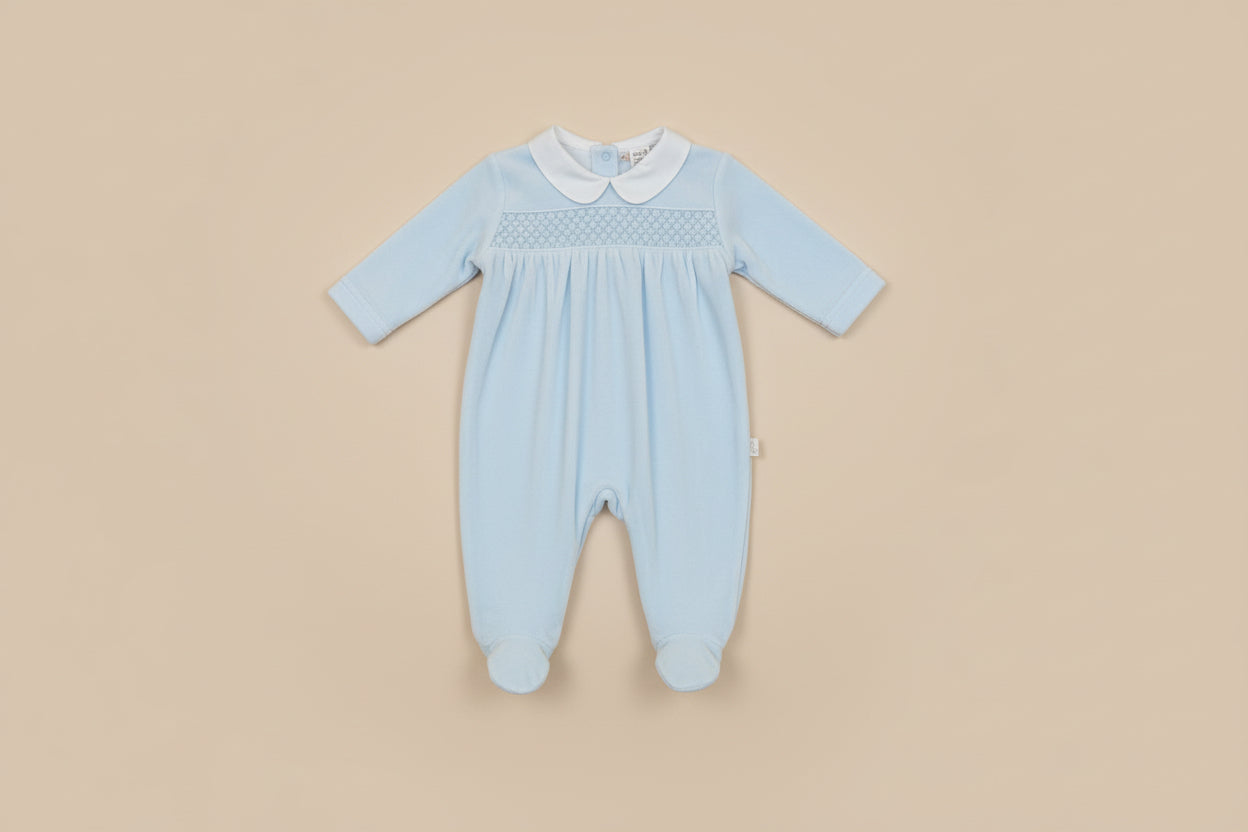VELOUR SMOCKED BABYGROW baby gi