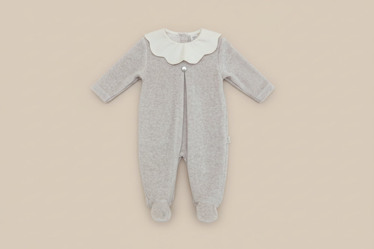 VELOUR BABYGROW W/ PIQUÉ baby gi