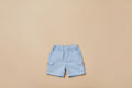 Polo wit met short linnen blauw - Baby Gi