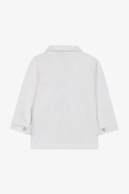 Tartine et chocolat - Overhemd blouse stretch Wit / Lichtblauw