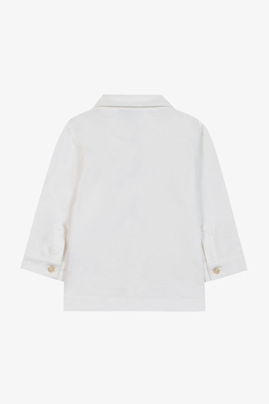 Overhemd blouse stretch Wit / Lichtblauw