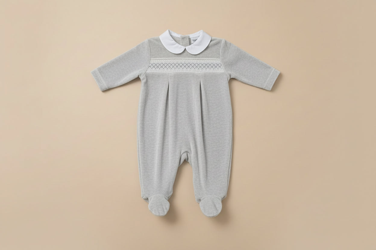 VELOUR SMOCKED BABYGROW baby gi