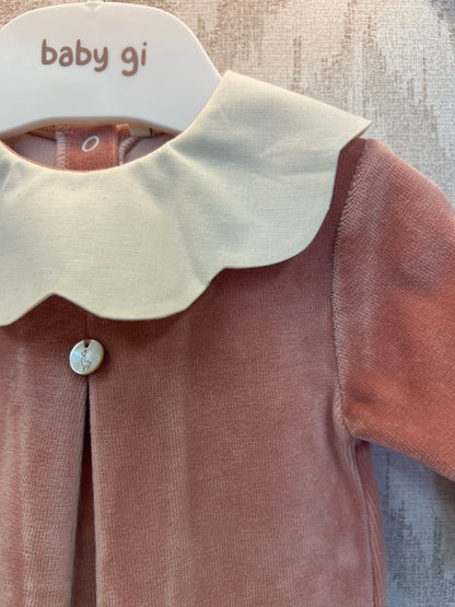 VELOUR BABYGROW W/ PIQUÉ baby gi