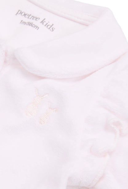 Poetree - boxpakje velours met ruffles lichtroze