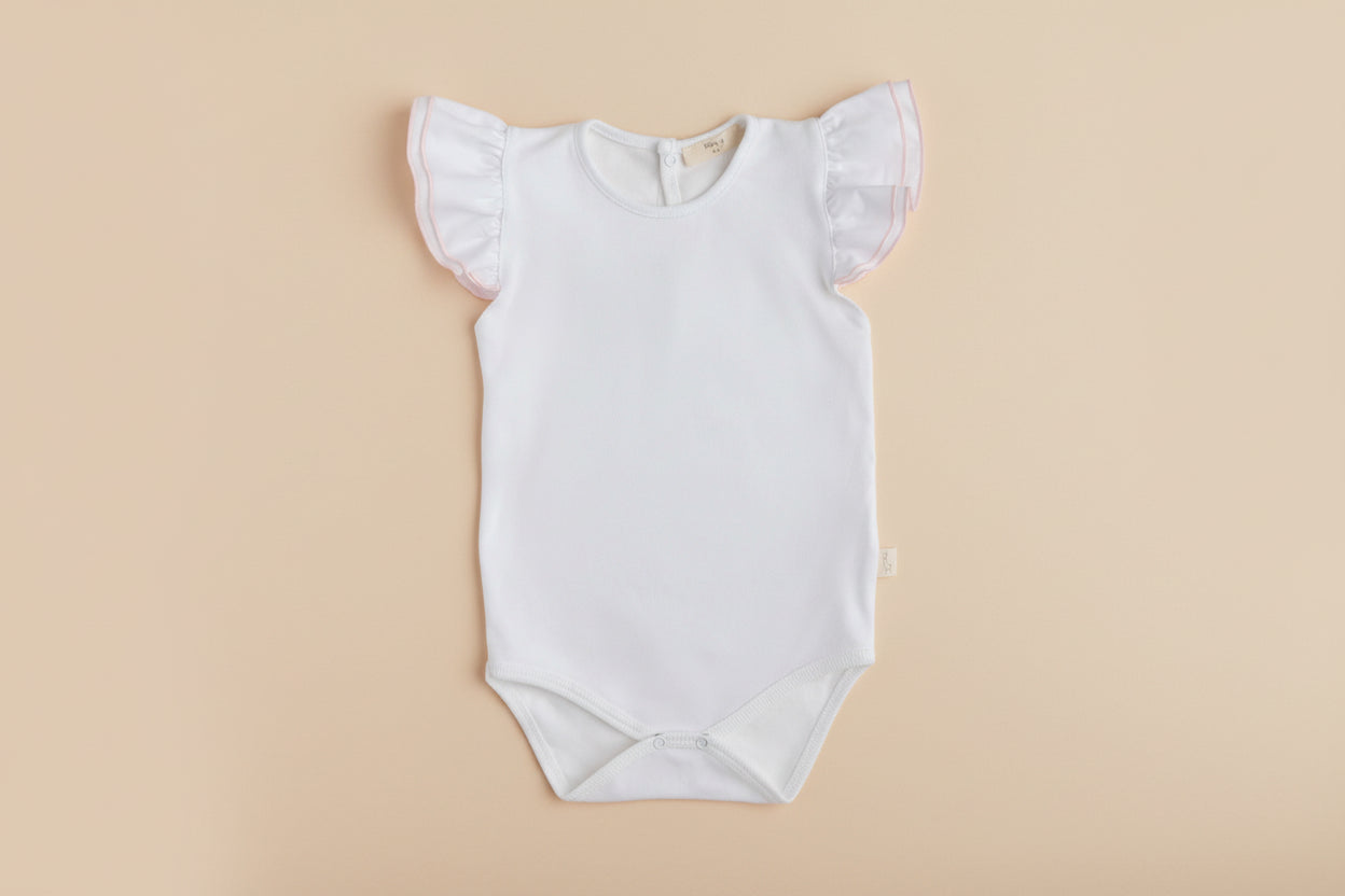 Romper wit met roze - Baby Gi