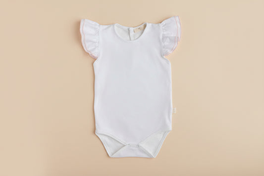 Romper wit met roze - Baby Gi