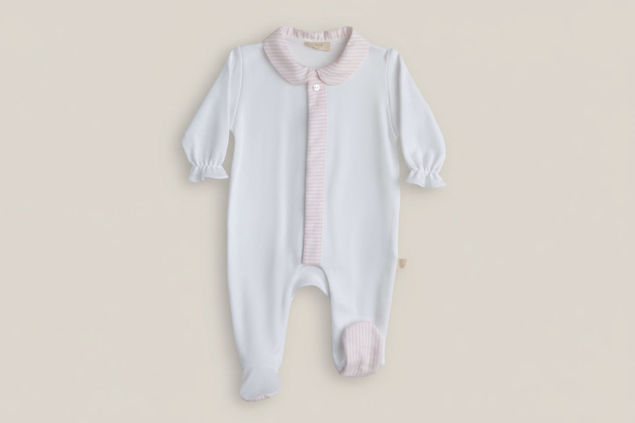 Boxpakje wit met lichtroze - Baby Gi